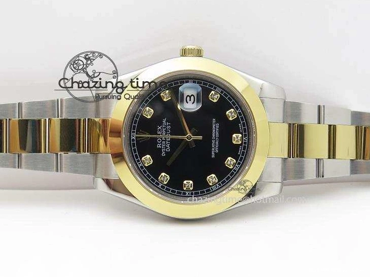 Best AAA Replica Sites 3978 On Bracelet Dial Black 116203 Best Diamond SS Oyster DateJust YG A UrbanStyle Edition BP-Maker 36MM 1225